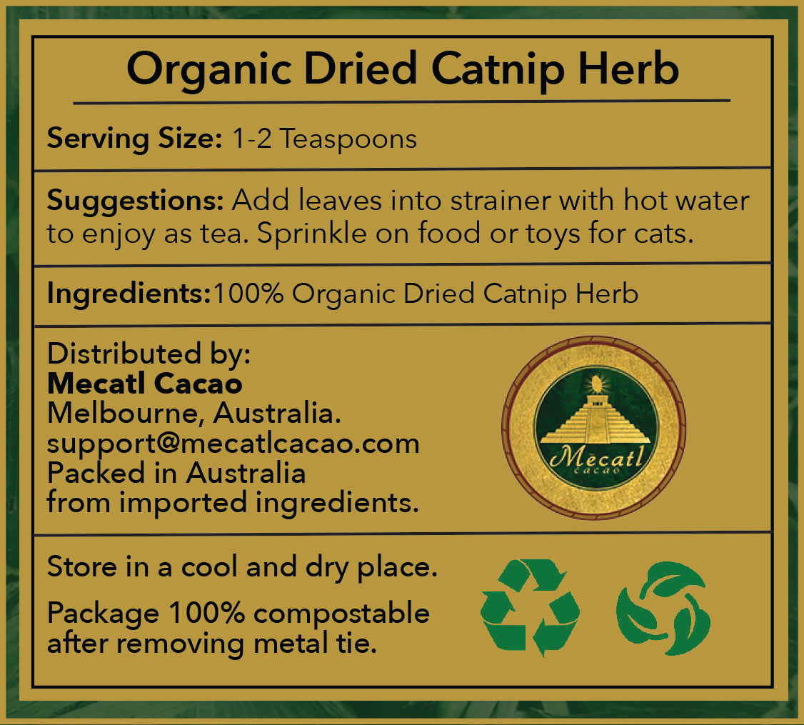 Organic Catnip Label