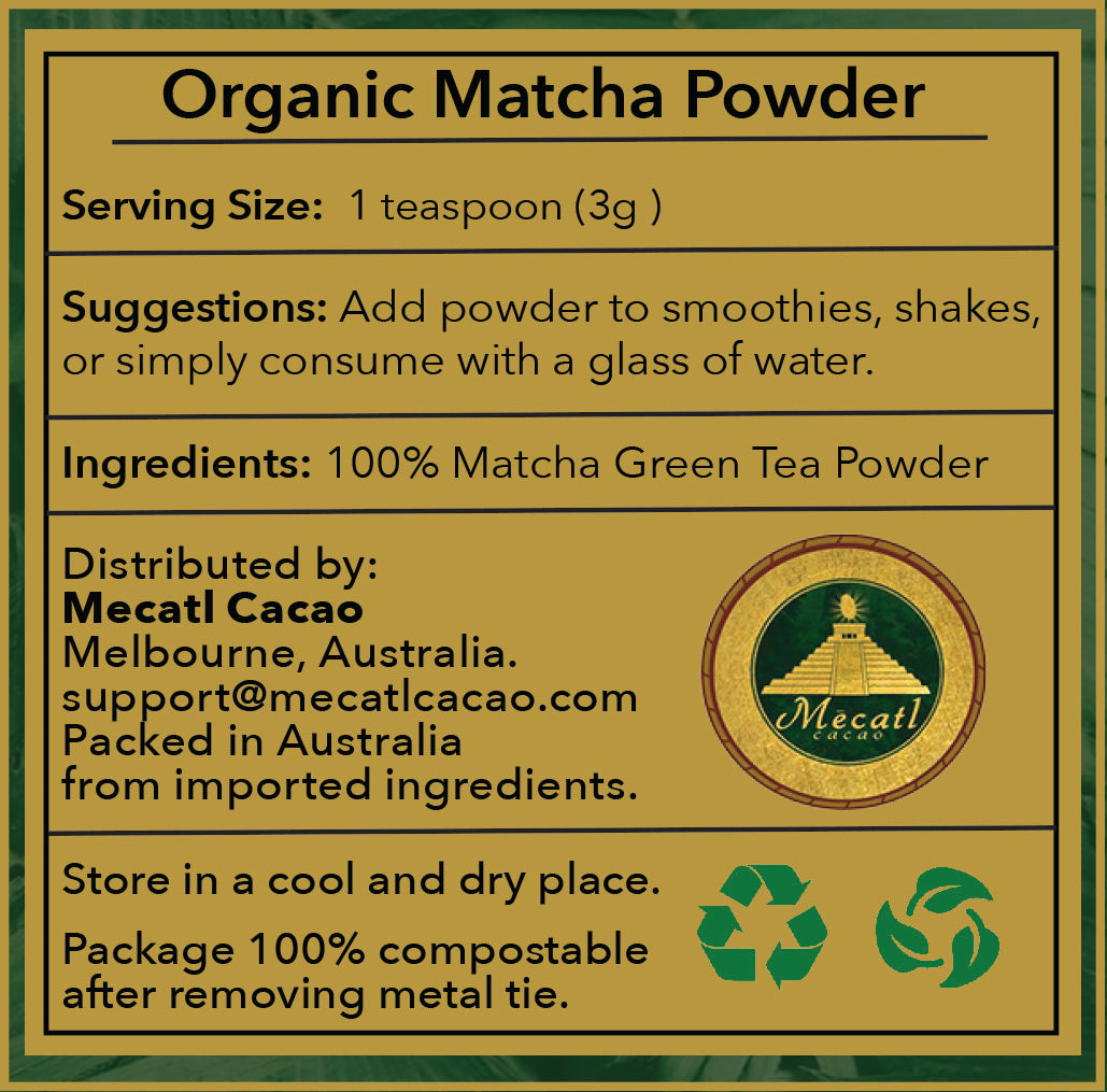 Organic Ceremonial Matcha Green Tea Powder by Mecatl