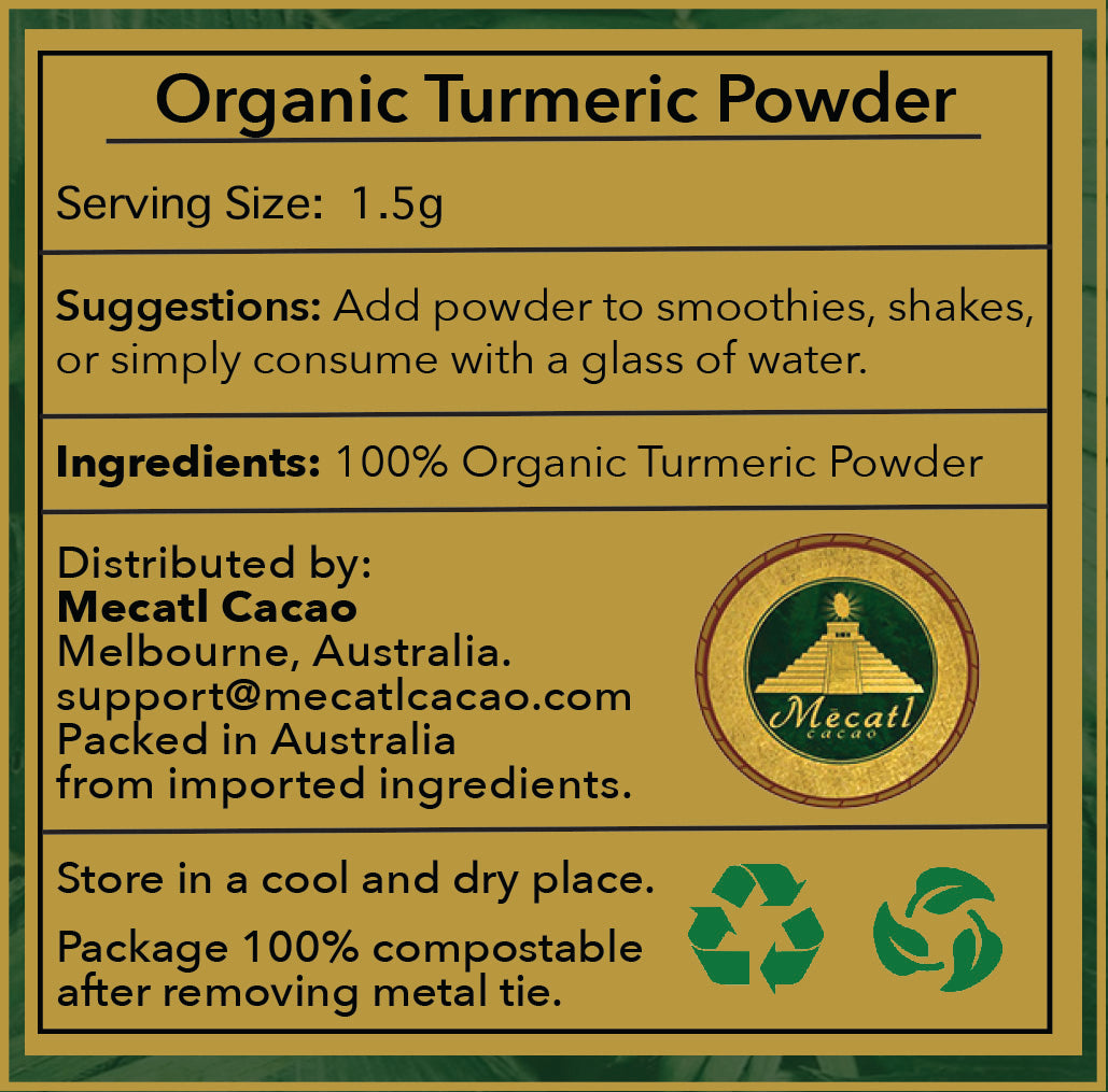 Certified Organic Turmeric Root Powder by Mecatl