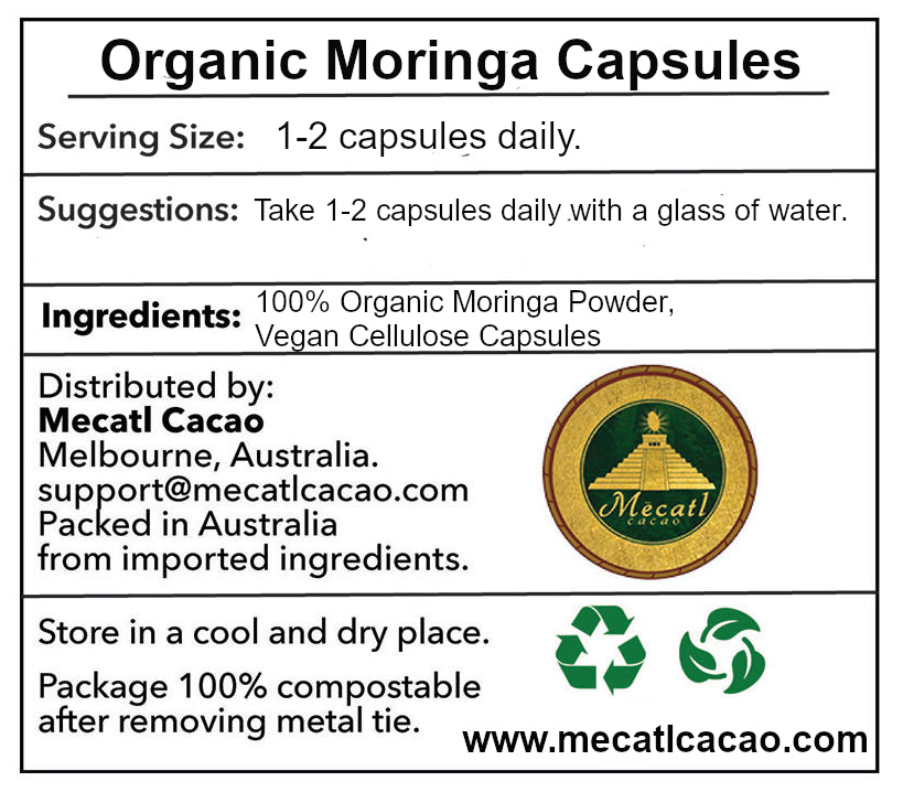 Organic Moringa Powder Capsules