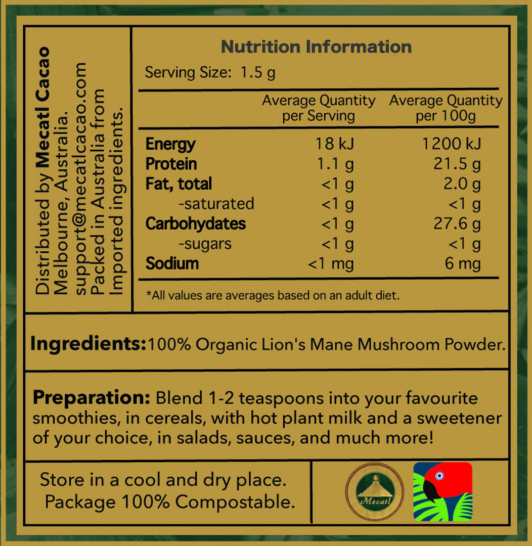 Organic Lion's Mane Mushroom Powder