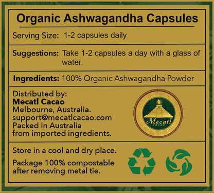Organic Ashwagandha Powder Capsules