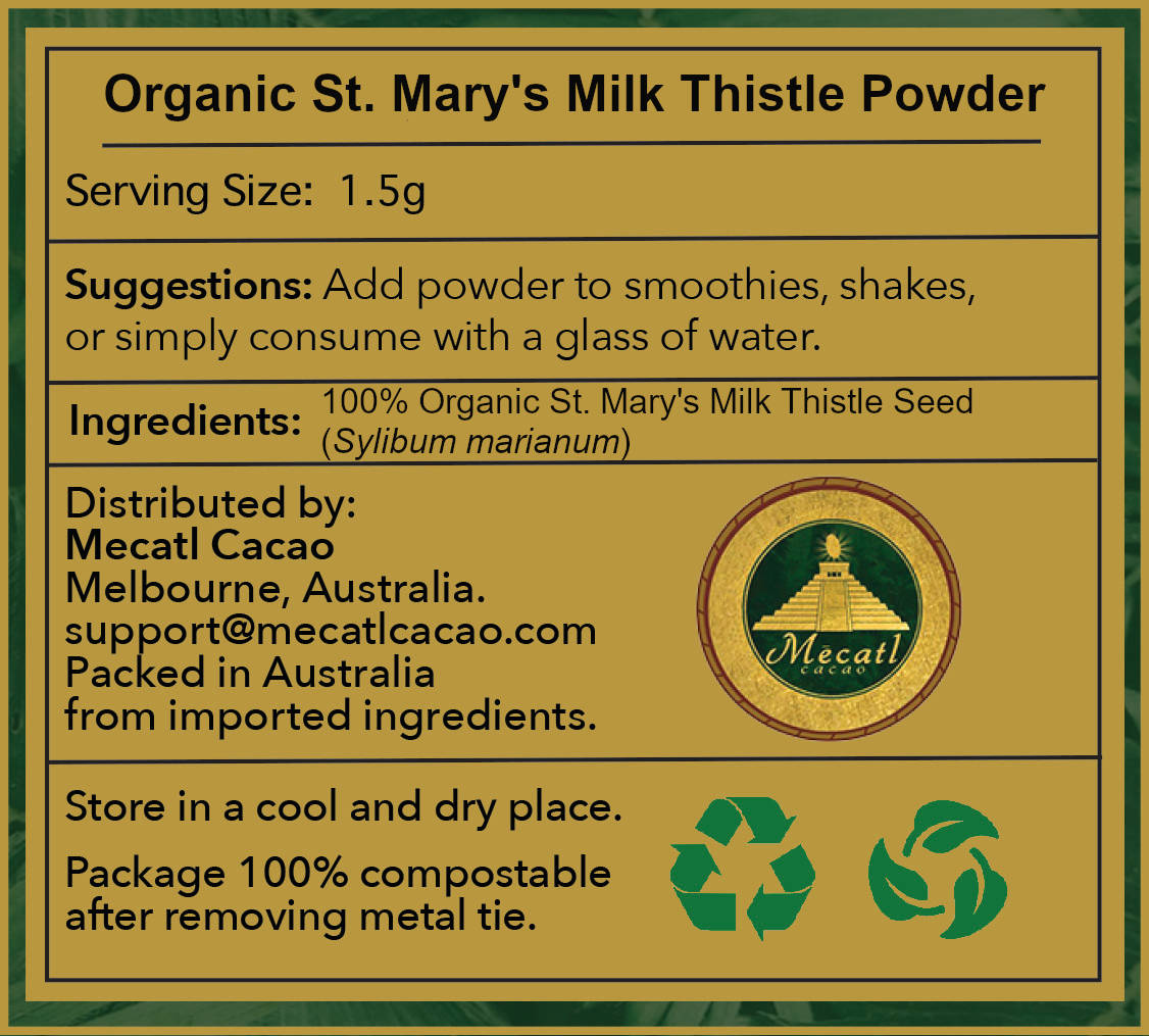 Organic St. Mary's Milk Thistle Seed Powder
